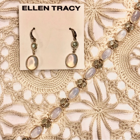 Ellen Tracy Jewelry - Ellen Tracy earrings & bracelet moonstone set